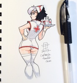 callmepo: Naughty nurse master post.  The full collection of naughty nurse tiny doodles I did during my recent illness. I thought they would look good in a single post. 