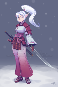 artofnighthead:   Patreon Reward for Esjob of their DnD character, this Samurai Elf lady~   Support me on Patreon!   