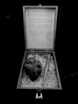 spells-of-life:  This mummified heart is said to be that of vampire Auguste Delagrance, responsible for the deaths of more than forty people back in the 1900, a period of vampirism in the USA. When identified, Delagrance was hunted down by a Romano Cathol