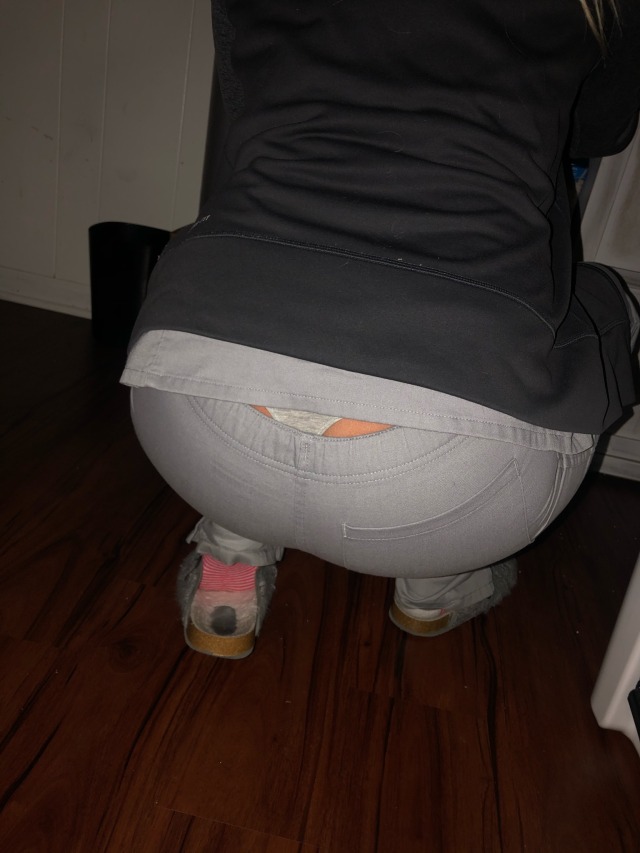 Caught the wife with the thong slip 