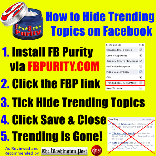 Hide Trending Box on Facebook with F.B. Purity