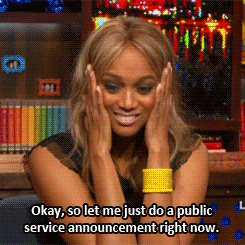 bricesander:  Tyra Banks, on giving up on her singing career / general life advice for everyone.  
