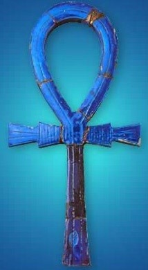 themagicfarawayttree:  An early Ankh amulet made of Lapis Lazuli the Ancient Egyptian symbol for everlasting love and enduring through time.   This is a lovely blue color&hellip;.