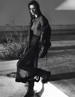 designerleather: Andreea Diaconu by Mert &amp; Marcus for Vogue Paris - Kiliwatch leather jacket 
