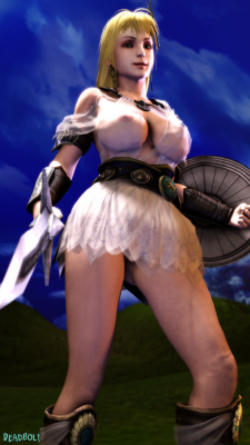 Sophitia and Cassandra tag team with a Sophitia tasteful semi-nude.Note: Initially I was going to recreate a scene but I couldn’t decide on one. I also remembered I had a Lizard Man model that was done by KP0988 some time back, so made some use of it,