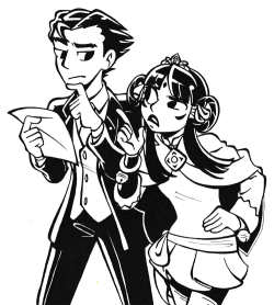 buttlerina: Inktober Week 2: Fandoms; Day 10: Ace Attorney i got SO EXCITED when i realized rayfa was going to help phoenix with investigating 