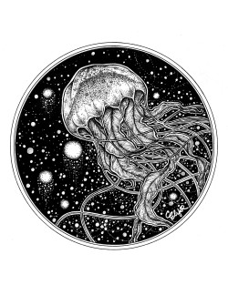 eatsleepdraw:  Artist: Corinne Elyse Prints and things are available on my society6: http://society6.com/corinneelyse/jellyfish-keu#1=45 