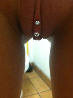 pussymodsgalore  VCH piercing with bejeweled curved barbell. 