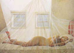 inle-hain:  Day Dream by Andrew Wyeth. A Helga painting, one of 240 paintings Andrew Wyeth painted of his neighbor Helga, in secret, from both their spouses.  