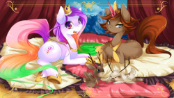 xaztein:   ”The rulers of Clopshire. The kingdom made from weirdos for weirdos”  Meet Princess Devota the Pearlpony and Prince Verndari the Crystalcorn (who refers to himself as Princess) the rightful rulers of the pretty Clopshire and the most loved