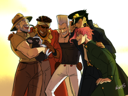 kohivart:  Some jjba group picture to mend your hearts.  