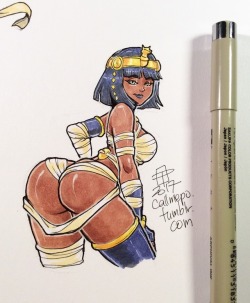 callmepo: Menat tiny doodle - take 2.    It usually takes a few tries to figure out a character design and why she seems to be so popular… I think I have a good idea now. 