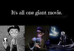 mi-fanno-bella:  sixpenceee:  walrusex:  fangirlingoverdemigods:  catiescutiecorner:  noplacelikedisney:  mortisia:  1. Frankenweenie (2012)2. Corpse Bride (2005)3. The Nightmare Before Christmas (1993)     IM NOT THE ONLY ONE WHO NOTICED THIS  I’ve