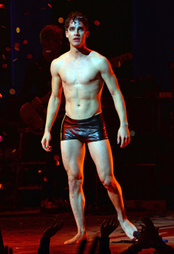 darrencriss-news-blog: [UHQ] Darren Criss onstage during his debut curtain call for ‘Hedwig and the Angry Inch’ at the Belasco Theatre on April 29, 2015 in New York City.