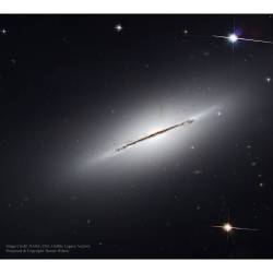Edge-On Galaxy NGC 5866 #nasa #apod #esa #hubblelegacyarchive #hubblespacetelescope #ngc5866 #galaxy #lenticulargalaxy #edgeon #dust #gas #galacticplane #constellation #draco #interstellar #intergalactic #universe #space #science #astronomy