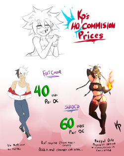 Introducing high quality commission prices! Finer lineart! Bombass shading! Double the canvas size! (2400X3000px)Be sure to look forward to high quality commissions when I open up!