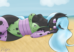vixysartblog:  Beach Party: Changling: Lust, Joins the Party.Not really happy on her hair (she was normally changling bald but meh~)  Damn!