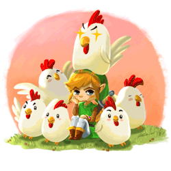 da-imaginarium: Sketch 80: Those Damn Cuccos! Last weekend I finally started playing ‘Zelda: A Link Between Worlds’; successfully smashing two dungeons/ two bosses and very UN-successfully playing that Cucco mini game. Here is Link perfectly expressing