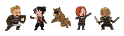 pfaerie:  decided to make some origins (plus king alistair and dai morrigan) chibis to go with the inquisition chibis! 