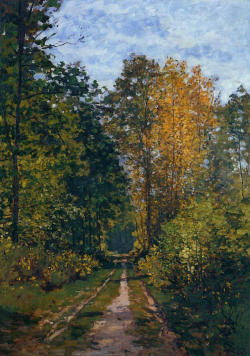 urgetocreate:  Claude Monet - Wooded Path - 1865 