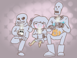 ask-papyrus:  (( y’all are too nice to me, have the full version of that ask, which is papyrus defending his shitty uggs while fur-collar sans becomes My Favorite Thing and frisk is just hangin out in warm socks enjoying a nice afternoon with their