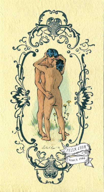 felixdeon:Tender Studies 1 and 2. Two small drawings of queer love. Available as prints in my Etsy shop.