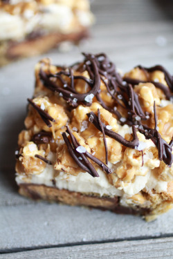 sweetoothgirl:   Peanut Butter Cup Cookies &amp; Cream Salted Caramel Popcorn Bars  