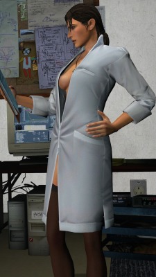 Naomi Hunter from Metal Gear Solid 4. Model by Red Menace. I&rsquo;ve never even played this game, and I know almost nothing about this character, but there&rsquo;s something about an attractive woman in a lab coat that I&rsquo;ve suddenly decided is