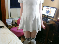 noeltrap:  I forget if I mentioned it or not, but I totally got some new stuff a few days ago!  :3  This little dress shirt, plus some other stuff I still need to more photos of~.  :p   You did. You did forget to mention it. ouo What an adorable tush,