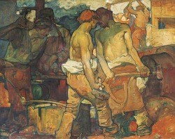 privatecabinetstuff:  The Blacksmiths (1904 - 05)  Frank Brangwyn (1867–1956)  Leeds Art Gallery, Leeds Museums and Galleries 