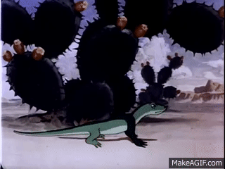 blondebrainpower:Lizard Shedding It’s Skin in Cross Country Detours, 1940Directed by Tex Avery