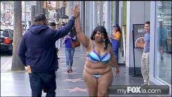 l20music:  fatshitcray:  datzhott:  Plus-Sized Woman Rocks Bikini on Hollywood Boulevard to Promote Body Acceptance Los Angeles is known for many things: great weather, a laidback lifestyle, and Hollywood’s biggest stars. But for many who live in La