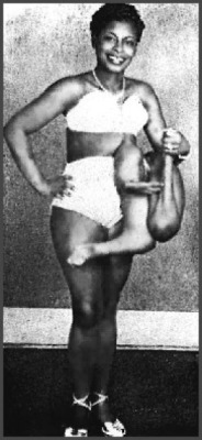 Betty Lou Williams (1932-1955), the youngest of 12 children, was born with a parasitic twin and had 4 legs and 3 arms. She entered the sideshows at age 2 and made enough money to send all 11 of her siblings to college. The pretty and curvaceous Betty