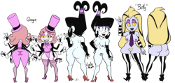 omnicrom1:Might as well drop this upload since we’re closing in October fast, here’s some concept designs i did of Lyd Deetz, Betty (Juice), and Ginger(based off one of the Beetlejuice cartoon). Had a fun time coming up with Ginger’s look while