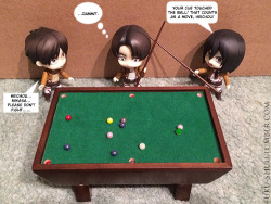  RivaMika Nendoroid Theater: Pool Rules  Levi, you shouldn&rsquo;t swing your cue around like it&rsquo;s a sword&hellip;