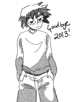 at first i wanted to make my last drawing for 2013 a special one. but i got so cooped up into it nothing looked good so i just said fuck it and i drew this little prick and i was like yeah that sucks enough happy 2014 you cattle.