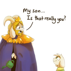 overthestory:Oh, Asriel… He gets it from his mom. Based on this text post here.Pfft XD