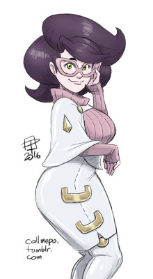 callmepo:  The wonderfully thick Wicke. Had to take a lot of breaks to draw this because of my back, but I think she was worth drawing ^_^   @slbtumblng ;9