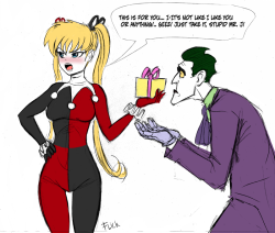 fandoms-females:  tsundere_harley_by_flick_the_thief ( CBV # 8 - If Japan ruled DC Comics)  why do I like this? lol XD