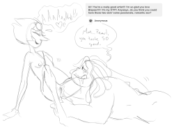susiebeeca:This is possibly a “part one” ;) Oh man&hellip; I need to redraw this one in all its messy glory. Or at least the aftermath with Pearl half-conscious and Bismuth wiping her mouth D: