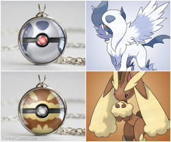 trinketgeek:  I’m back with some requested pokeballs today; Mega Absol and Lopunny! I had a Absol in Ruby so I wanted to use it in X but it doesn’t really fit into my team that well. Still a great looking pokemon though, I wish I could have 7 in my