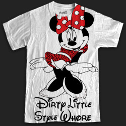 simplykellynguyen:  dirtylittlestylewhore:   re-blog if you like this! this a Disney inspired dirtylittlestylewhore oversized minnie mouse shirt.Minnie is wearing a red leopard dress with her signature polka dot bow and simple studded heels with  dirtylit