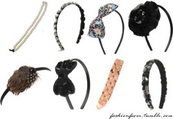 fashionfever:  Headbands that I’m in love with and I want to buy.the 1st,3rd,4th,6th,7th,and 8th headband is from forever 21the 2nd headband is from jcrew.comand the 5th headband is from missselfridge.com and yes I made this.