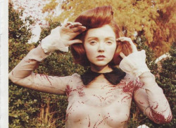 fashionsofthetimes:  lovelybluepony:  pinpricks:  photo of Lily Cole by Jürgen Teller    For W magazine and its one of my FAVE fashion stories Ever! 