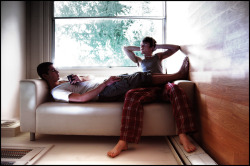 h-n-f:  (via boysrule, iconoclastagenda) Chilling out with your BF on a Sunday morning. So cute!  (via godsnmonsters-deactivated201008)