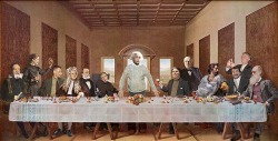 From left to right: Galileo Galilei, Marie Curie, J. Robert Oppenheimer, Isaac Newton, Louis Pasteur, Stephen Hawking, Albert Einstein, Carl Sagan, Thomas Edison, Aristoteles, Neil deGrasse Tyson, Richard Dawkins and Charles Darwin.