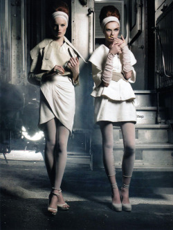 Olga Sherer and Hanne Gaby Odiele by Greg Lotus for Vogue Italia