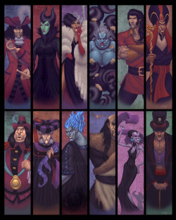 jargonath:  coquitove:  tinxo11:  thedailywhat:  Disney Fan Art of the Day: “The Villainous World of Disney” by Stephen Arthur Schaffer. Schaffer’s 12 all-time favorite Disney villains, drawn in chronological order “from earliest appearance to