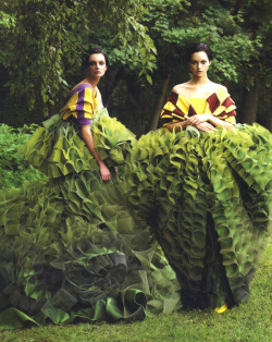 Caroline Trentini &amp; Gemma Ward by Steven Meisel for Vogue US