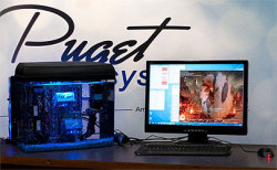 bbqpaul:  The Aqua PC Runs on Mineral Oil. Consisted of an Intel S5520SC workstation board, two Intel Xeon X5677 processors clocked at 3.46GHz, 12GB of Kingston DDR3-1600 memory, a 30GB Kingston SSDNow V Series SSD, two ATI Radeon HD 5870 videocards,